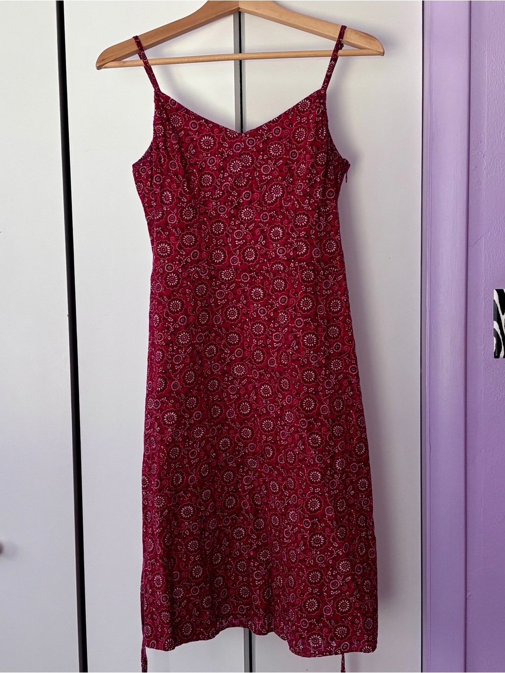 Ann Taylor LOFT Women's Red Bandanna Spaghetti Strap Shift Dress sz 4